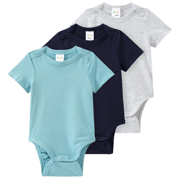 3 baby rompers in verschillende kleuren