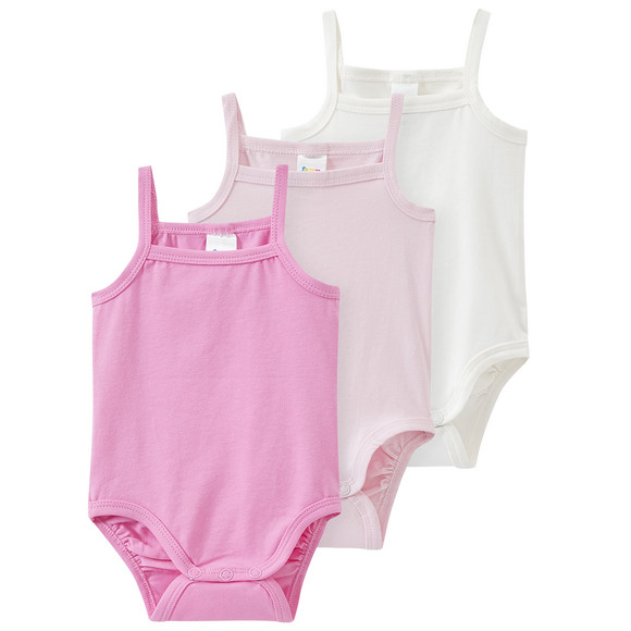 3 rompertjes in verschillende kleuren roze / wit