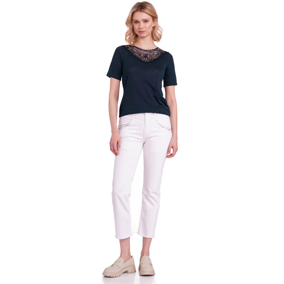 Damen T-Shirt mit Spitzenausschnitt