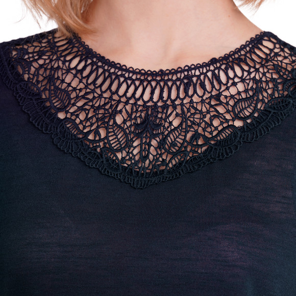 Damen T-Shirt mit Spitzenausschnitt