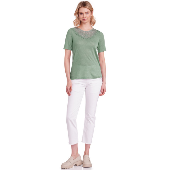 Damen T-Shirt mit Spitzenausschnitt