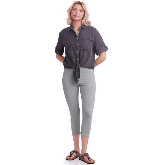 2 Damen 3/4-Leggings unifarben