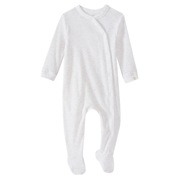 Newborn pyjama met geribbelde structuur crèmewit