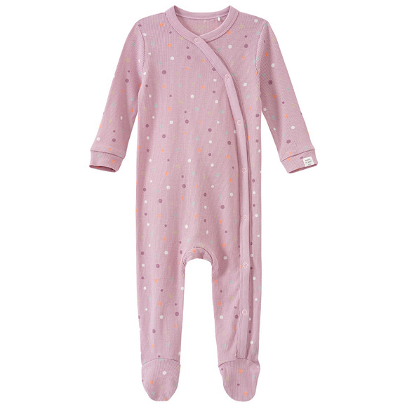 Newborn pyjama met geribbelde textuur poederroze