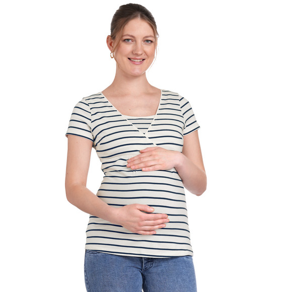 2 Damen Umstands-T-Shirts mit Stillfunktion