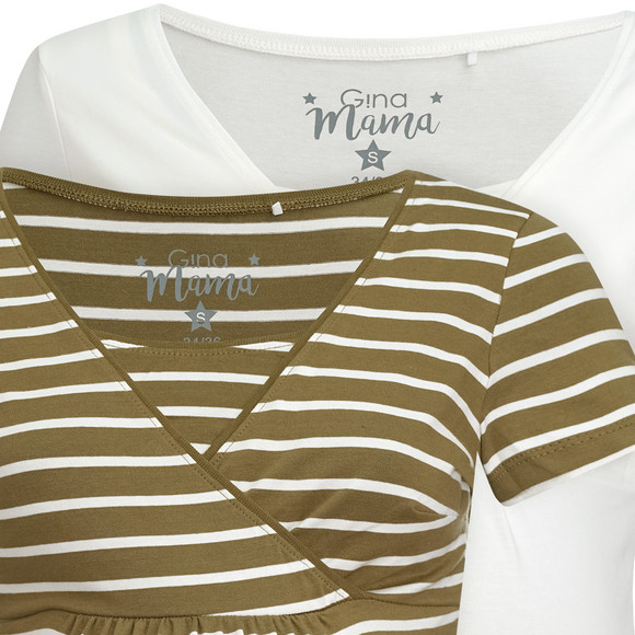 2 Damen Umstands-T-Shirts mit Stillfunktion