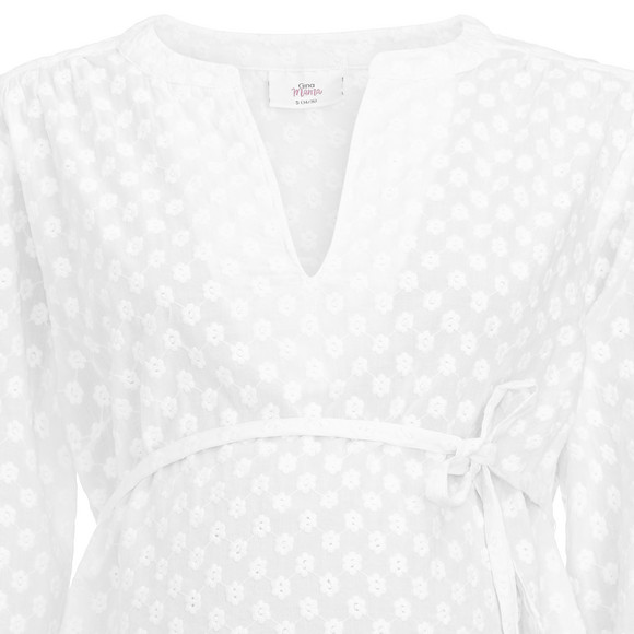 Damen Umstands-Bluse mit Blumen-Stickerei