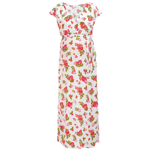 Damen Umstands-Maxikleid mit Blumen allover