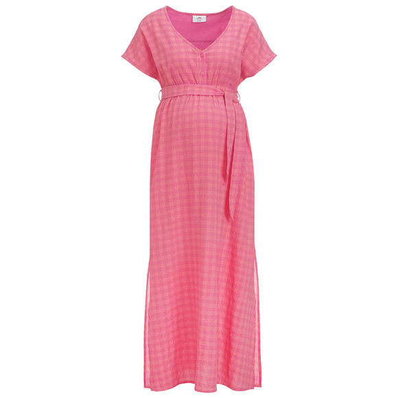 Damen Umstands-Kleid mit Karo-Muster