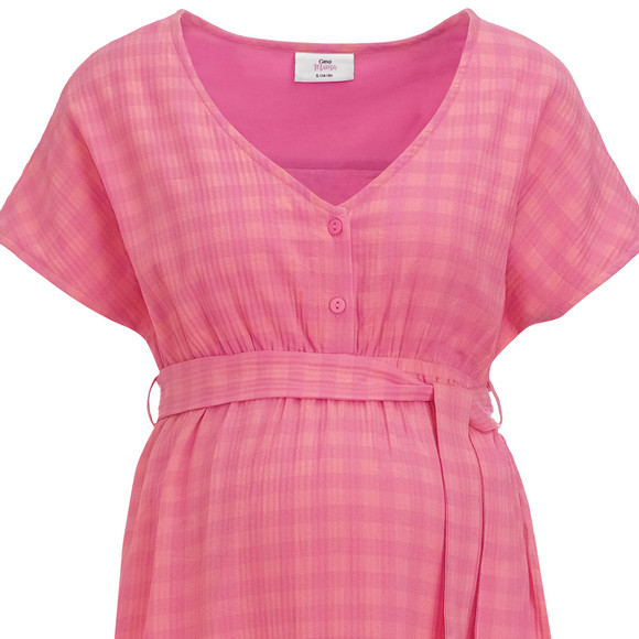 Damen Umstands-Kleid mit Karo-Muster