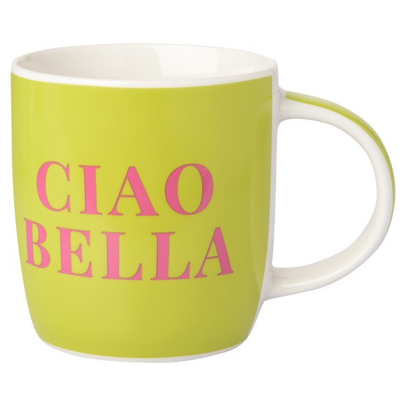 Tasse mit Schriftzug hellgrün