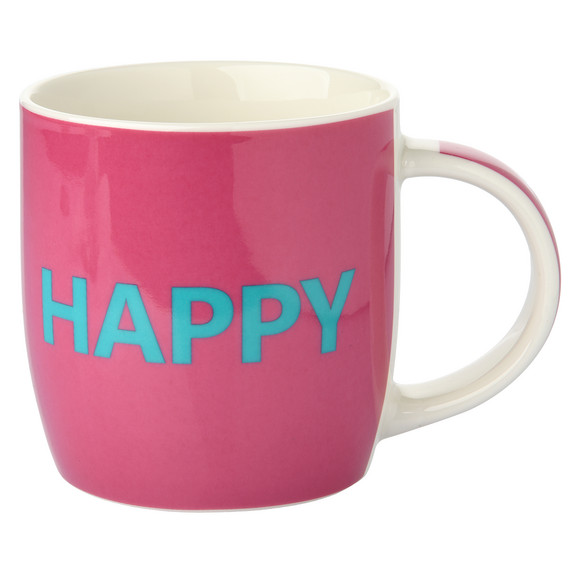 Tasse mit Schriftzug pink