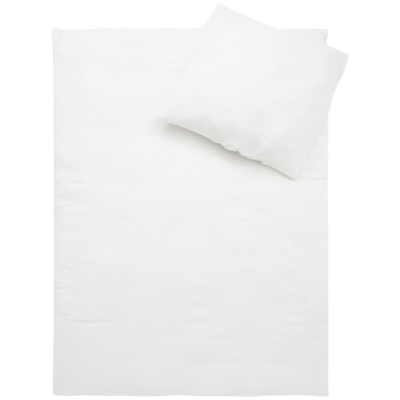 Musselin Bettwäsche 155 x 220 cm unifarben weiss