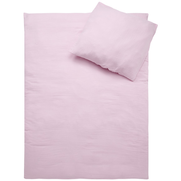 Musselin Bettwäsche 155 x 220 cm unifarben rosa