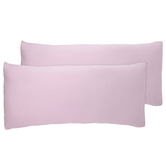 2 Musselin Kissenhüllen 40 x 80 cm