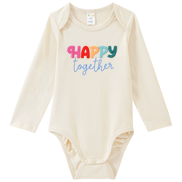 3 Baby Langarmbodys mit gummiertem Print