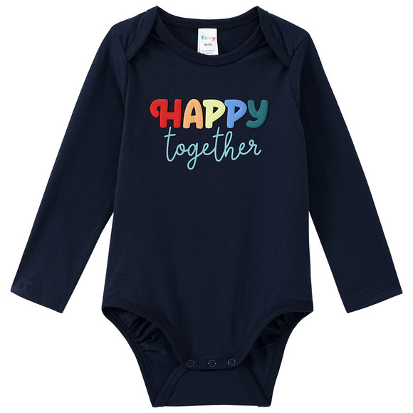 3 Baby Langarmbodys mit gummiertem Print