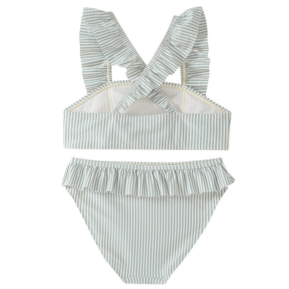 Mädchen Bikini mit Seersucker-Streifen