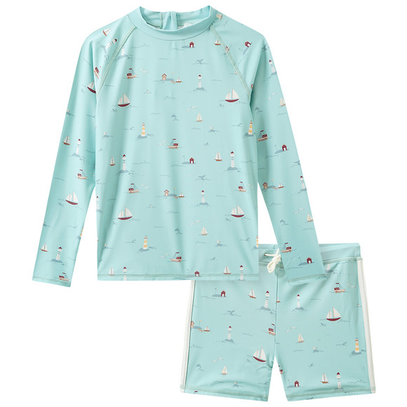 Jungen UV-Set mit Badeshirt und Hose UPF40 türkis