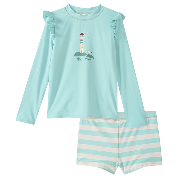Mädchen UV-Set mit Badeshirt und Hose UPF40