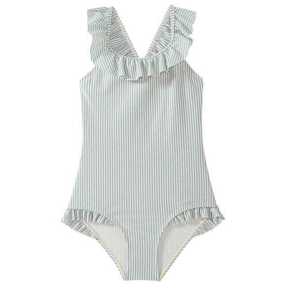 Mädchen Badeanzug mit Seersucker-Streifen