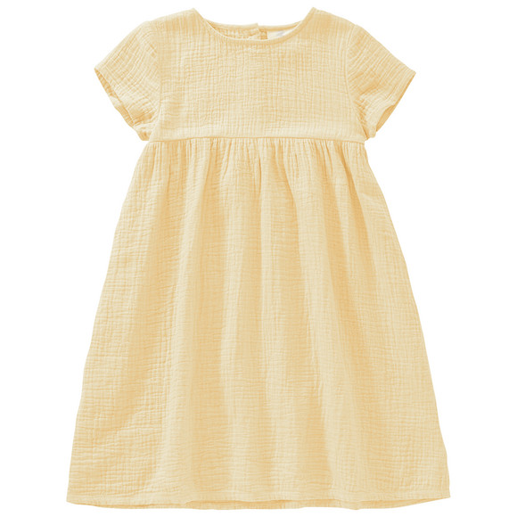 Mädchen Musselin-Kleid mit Teilungsnaht hellgelb