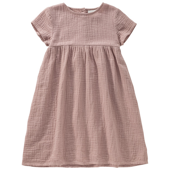 Mädchen Musselin-Kleid mit Teilungsnaht puderrosa