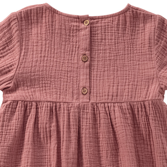 Mädchen Musselin-Kleid mit Teilungsnaht