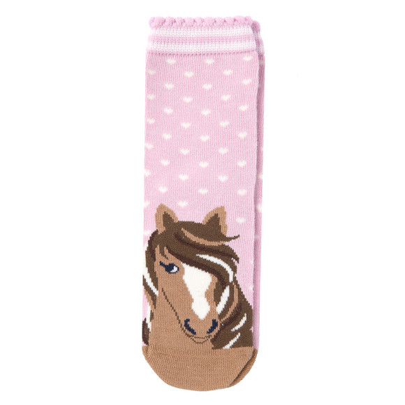 1 Paar Mädchen Socken mit Pferde-Motiv