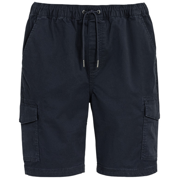 Herencargoshorts met elastische tailleband donkerblauw
