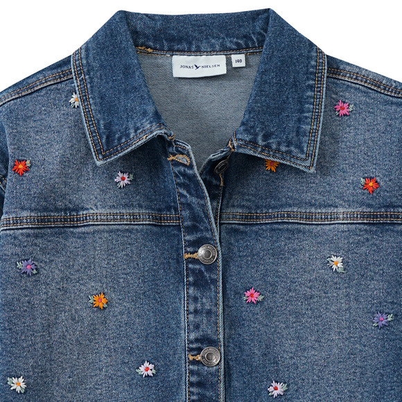 Mädchen Jeansjacke mit Blumen-Stickerei