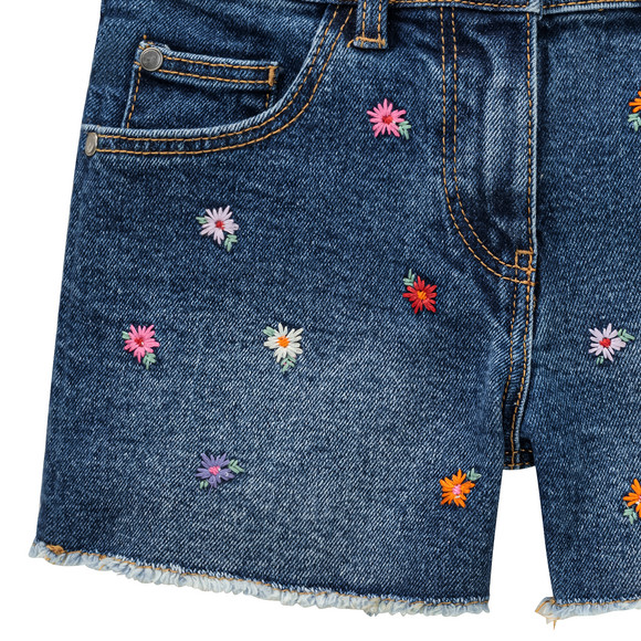 Mädchen Jeansshorts mit Stickerei