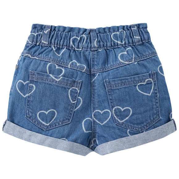 Mädchen Jeansshorts mit Herzen allover