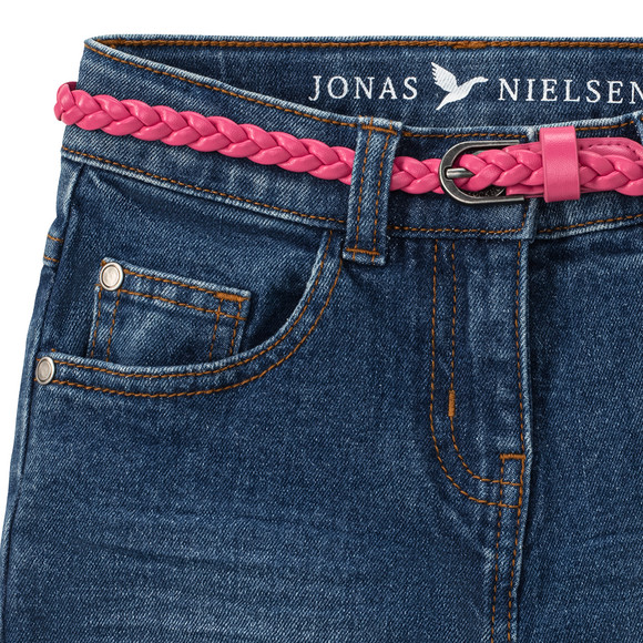 Mädchen Jeansshorts mit Gürtel