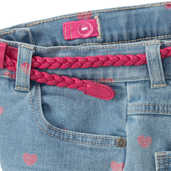 Mädchen Jeansshorts mit Gürtel