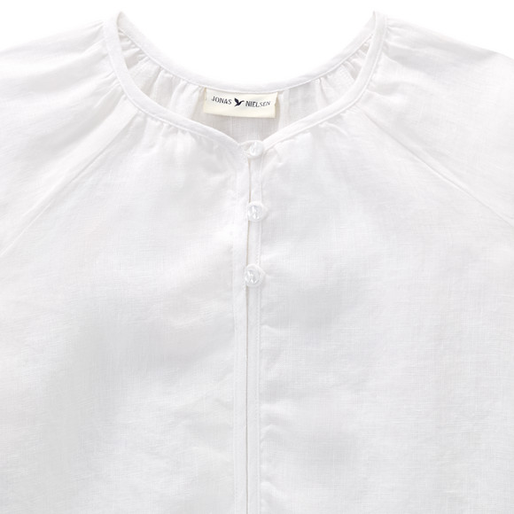 Mädchen Leinen-Bluse unifarben
