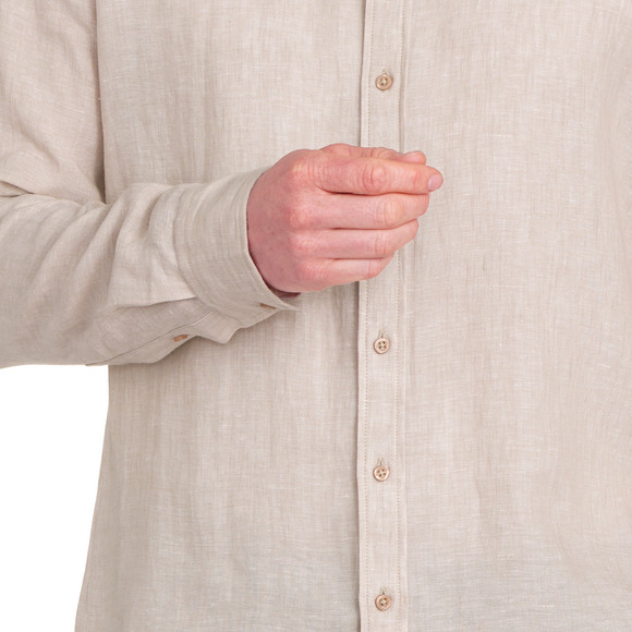 Herren Leinen-Hemd mit Button-Down-Kragen