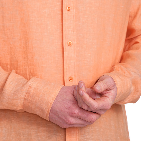 Herren Leinen-Hemd mit Button-Down-Kragen