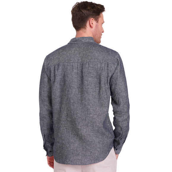 Herren Leinen-Hemd mit Button-Down-Kragen