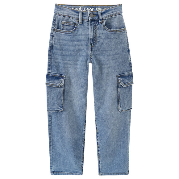 Jungen Straight-Jeans im Cargo-Style blau