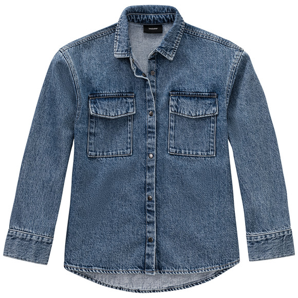 Mädchen Jeans-Bluse mit Druckknöpfen