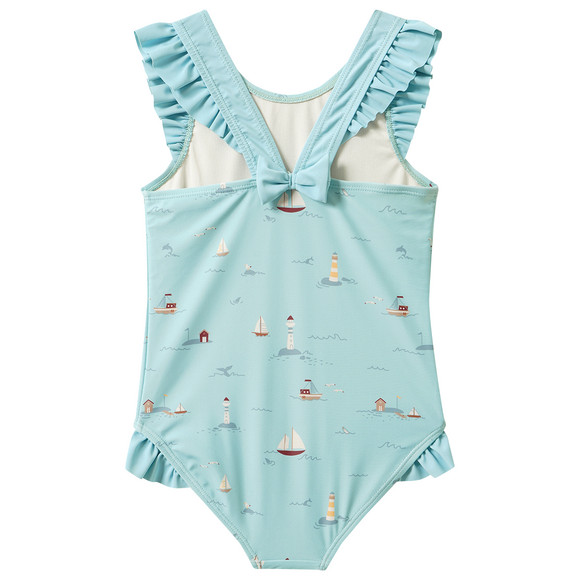 Mädchen Badeanzug mit Segelschiffen