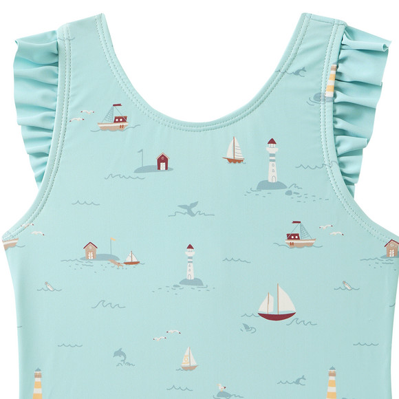 Mädchen Badeanzug mit Segelschiffen