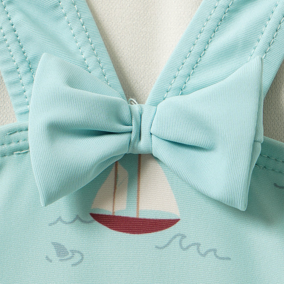 Mädchen Badeanzug mit Segelschiffen