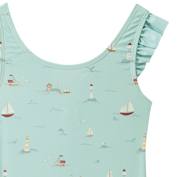 Mädchen Badeanzug mit Segelschiffen