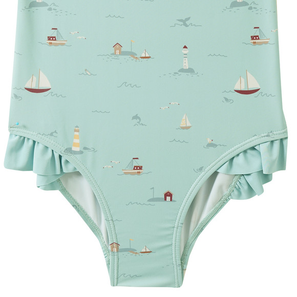 Mädchen Badeanzug mit Segelschiffen
