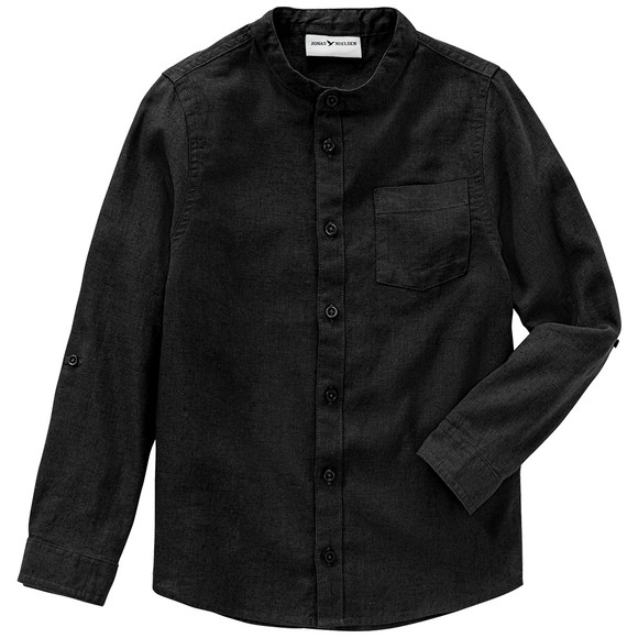 Jungen Leinen-Hemd mit Brusttasche dunkelblau