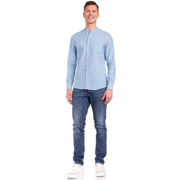 Herren Leinen-Hemd mit Brusttasche