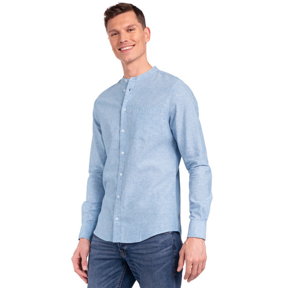 Herren Leinen-Hemd mit Brusttasche