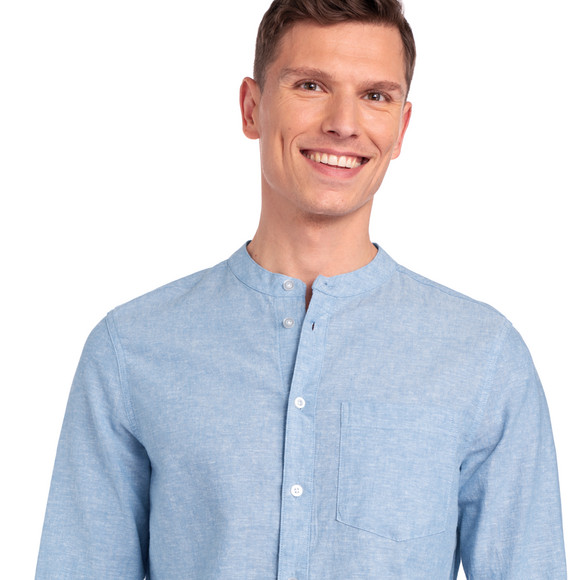 Herren Leinen-Hemd mit Brusttasche